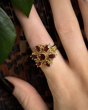 14K Gold & Bohemian Garnet Ring