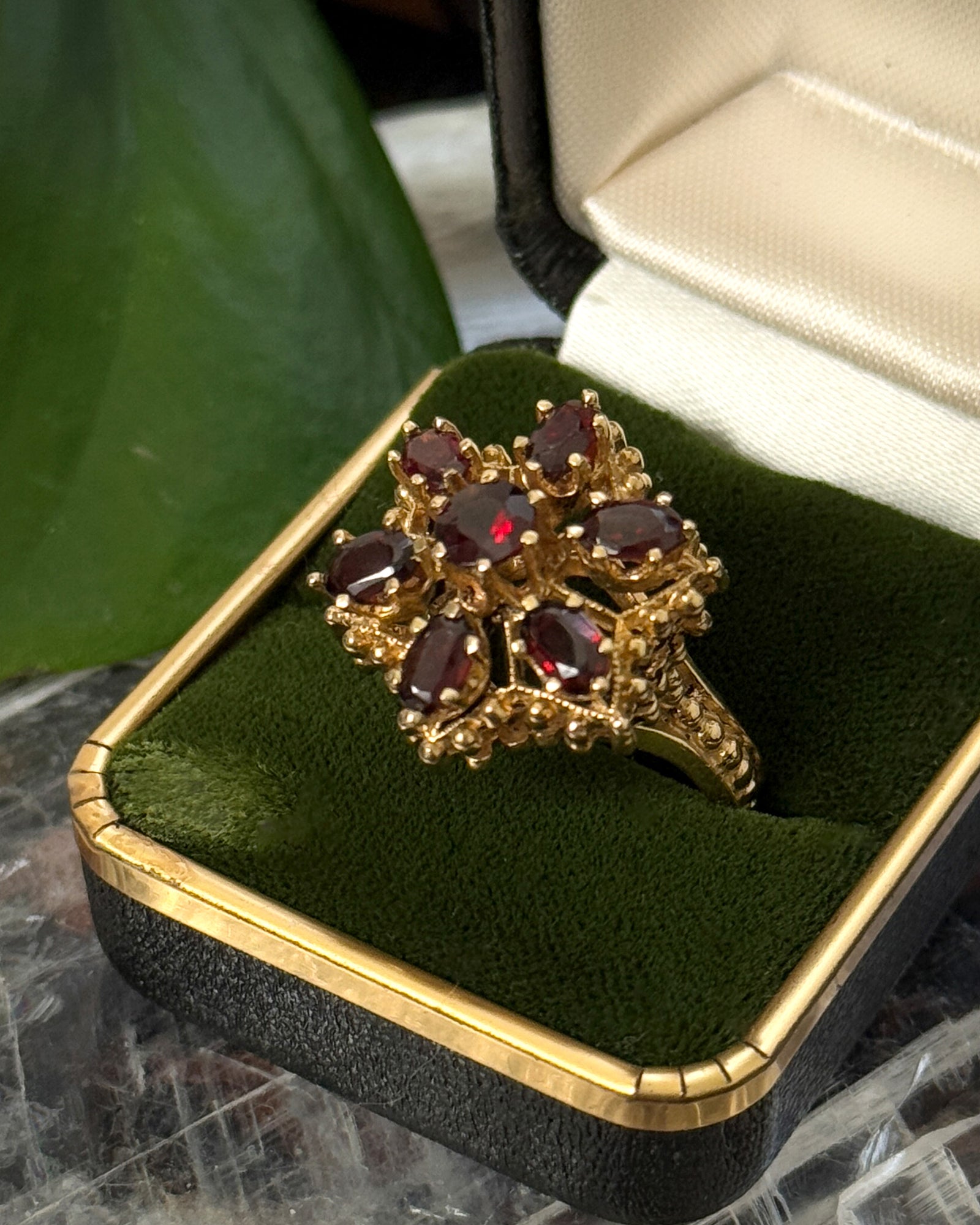 14K Gold & Bohemian Garnet Ring