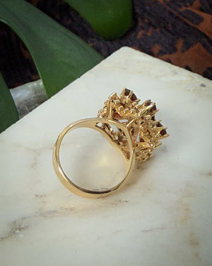 14K Gold & Bohemian Garnet Ring