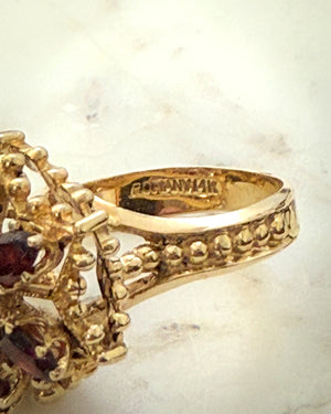 14K Gold & Bohemian Garnet Ring