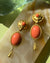 90s Coral Cabochon Earrings