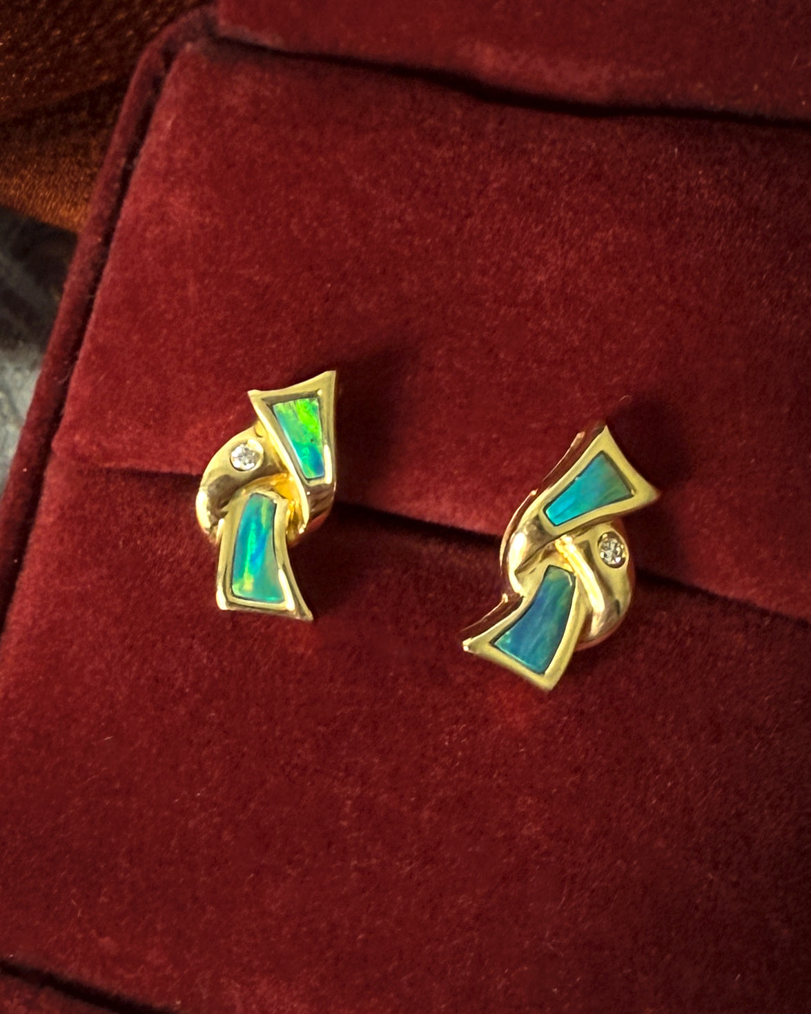 14K Gold Opal Earrings