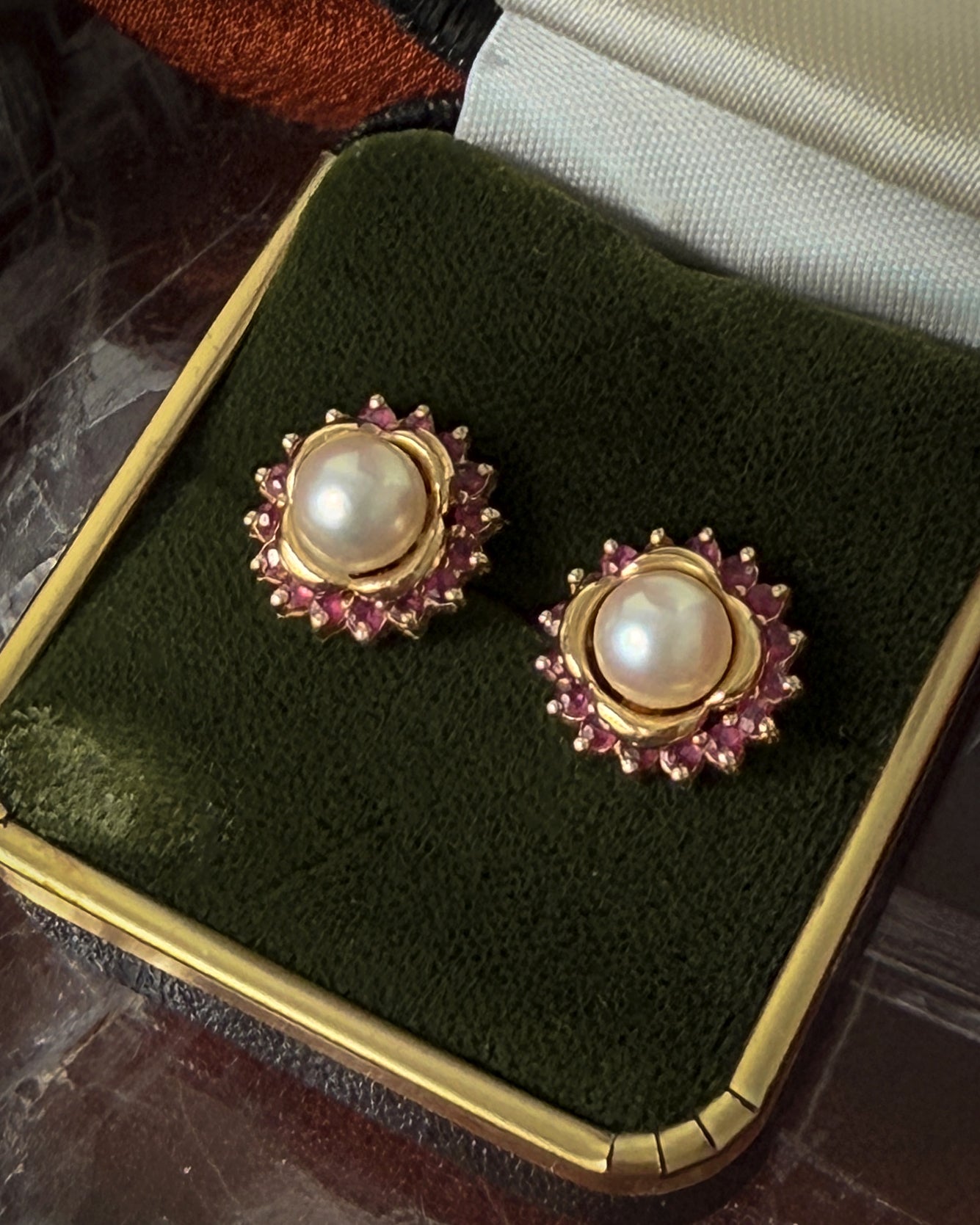 14K Gold Pearl Stacker Earrings