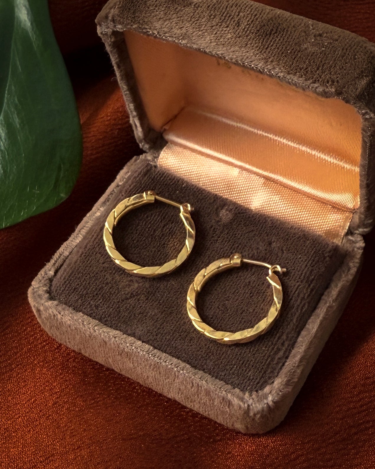 14K Gold Rope Hoop Earrings