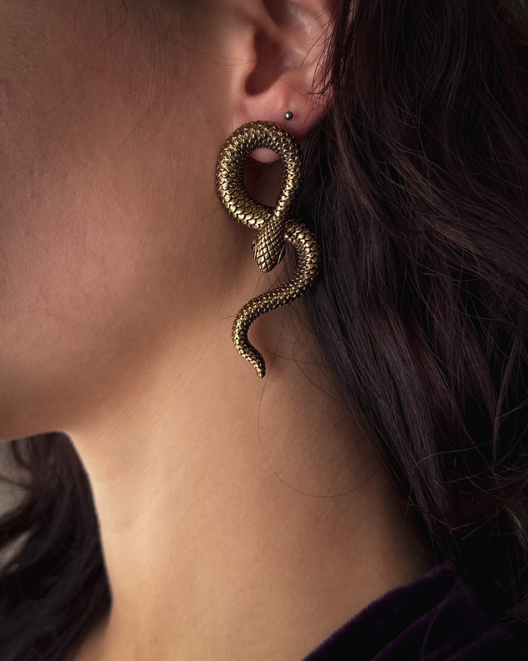 00s Oversized Snake Earrings
