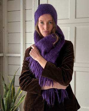 50s Purple 100% Mohair Scarf