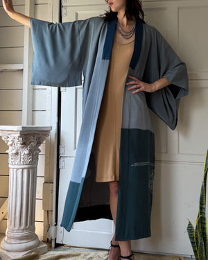 Shibori & Figural Silk Kimono