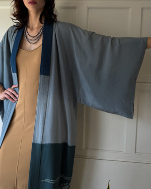 Shibori & Figural Silk Kimono