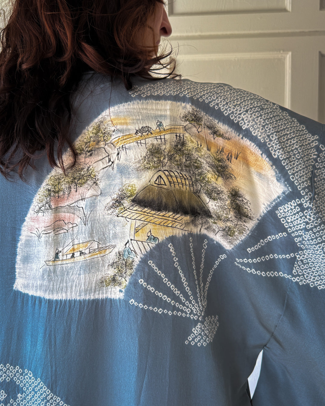 Shibori & Figural Silk Kimono