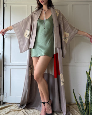 Floral Print Silk Kimono