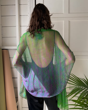 Vibrant Beaded Silk Shawl