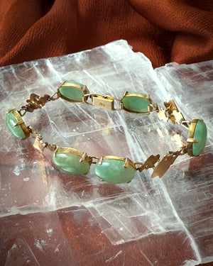 14K Gold Icy Jadeite Bracelet