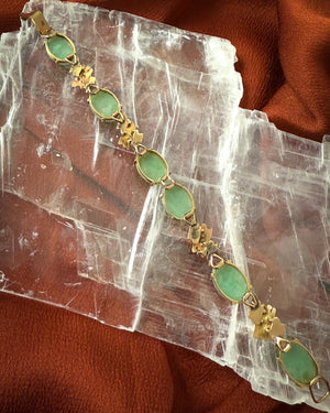 14K Gold Icy Jadeite Bracelet
