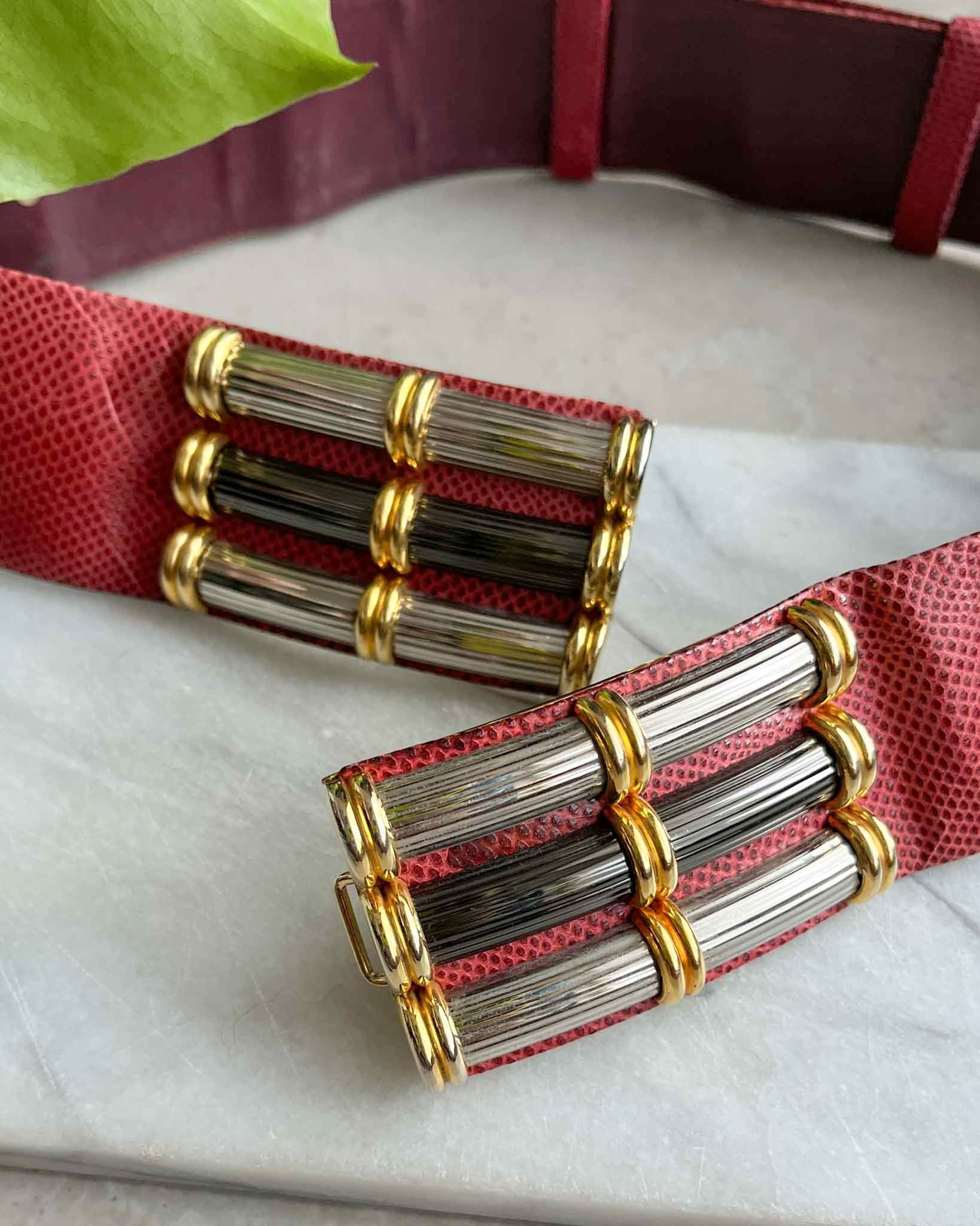 Vintage Adjustable Belt in outlet Red