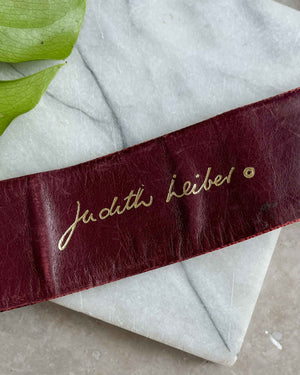 90s Judith Leiber Brick Red Leather Belt