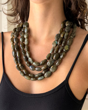 Faceted Labradorite Bead Necklace