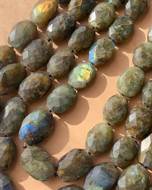 Faceted Labradorite Bead Necklace