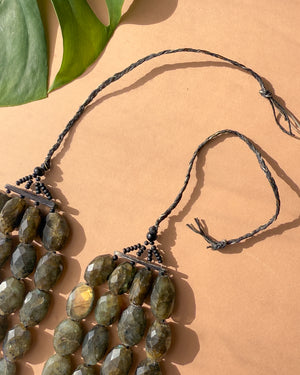 Faceted Labradorite Bead Necklace