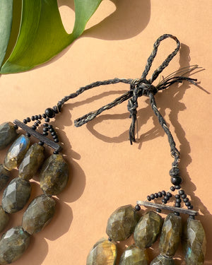 Faceted Labradorite Bead Necklace