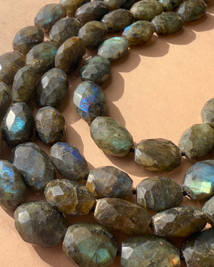 Faceted Labradorite Bead Necklace