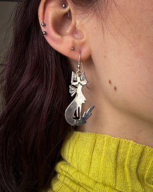 Sterling Fancy Cat Earrings