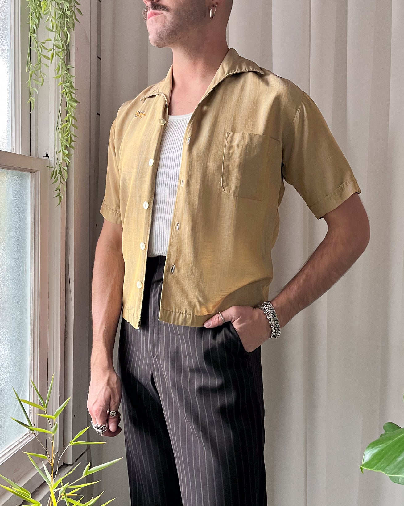 50s 2-Tone Silk Shirt