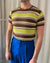 60s Striped Knit Tee | M