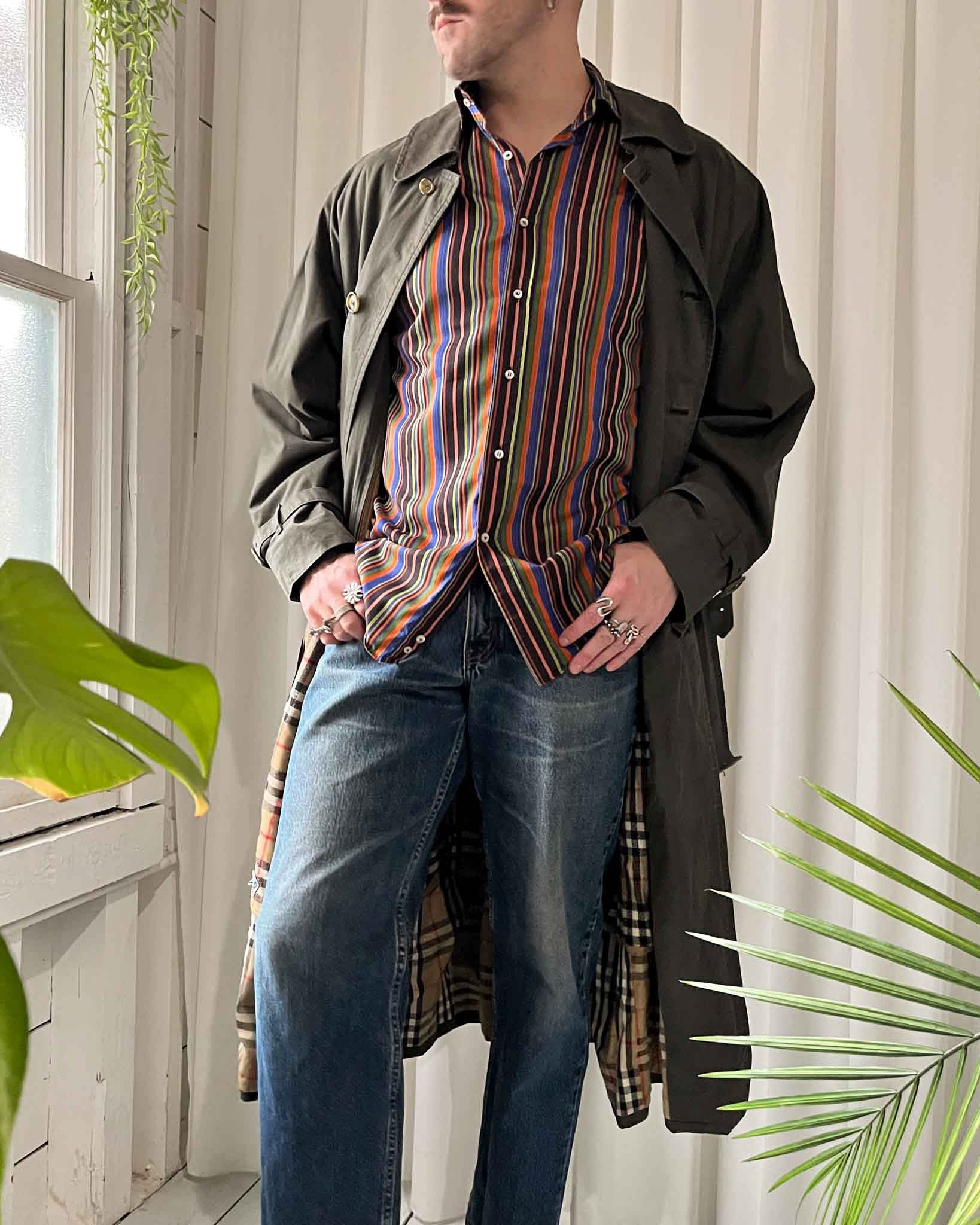 80s Burberry Belted Trench with Liner L-XL Lucky Vintage