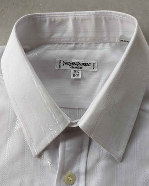 90s YSL White Logo Dress Shirt