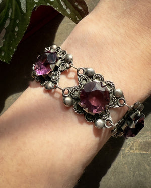 Sterling & Amethyst Link Bracelet