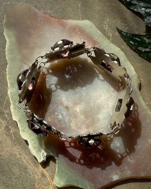 Sterling & Amethyst Link Bracelet