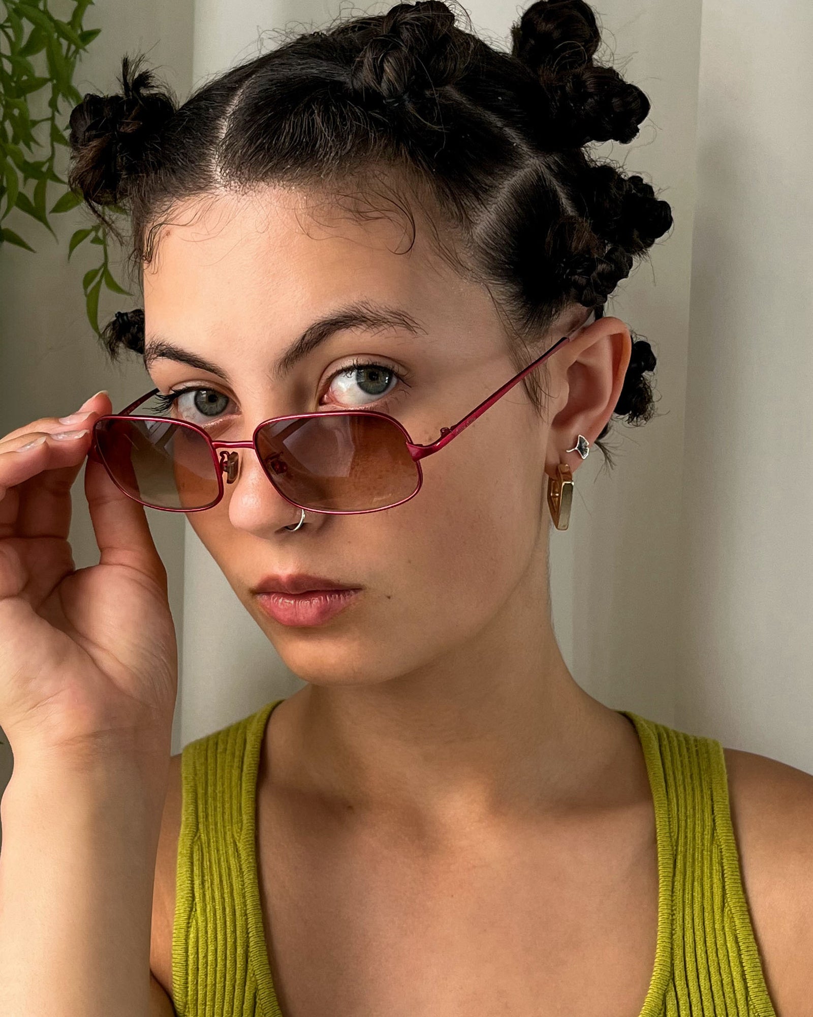 Miu Miu Red Metal Sunglasses