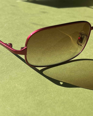 Miu Miu Red Metal Sunglasses