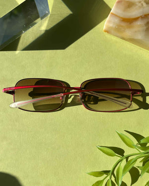 Miu Miu Red Metal Sunglasses