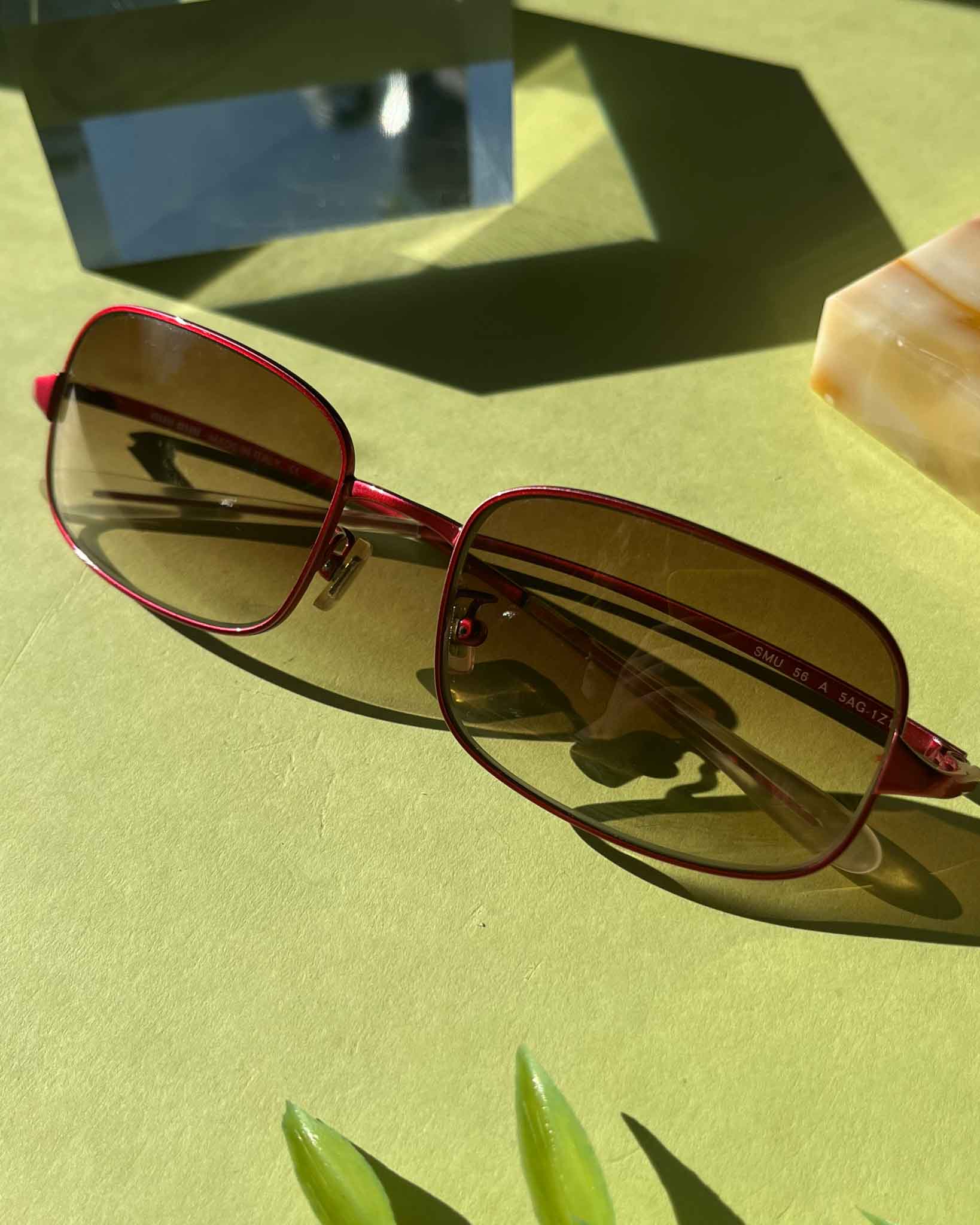 Miu Miu Red Metal Sunglasses