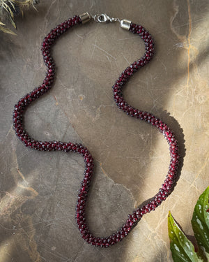 Garnet Beaded Necklace