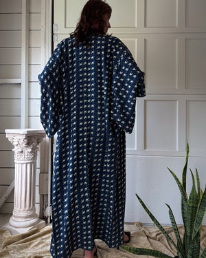Vintage Silk Crepe Crane Kimono