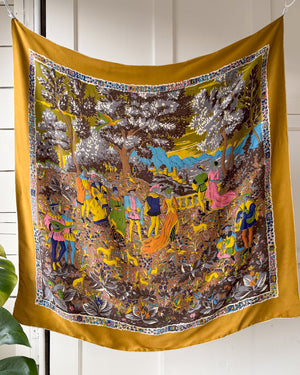 Medieval Novelty Print Silk Scarf