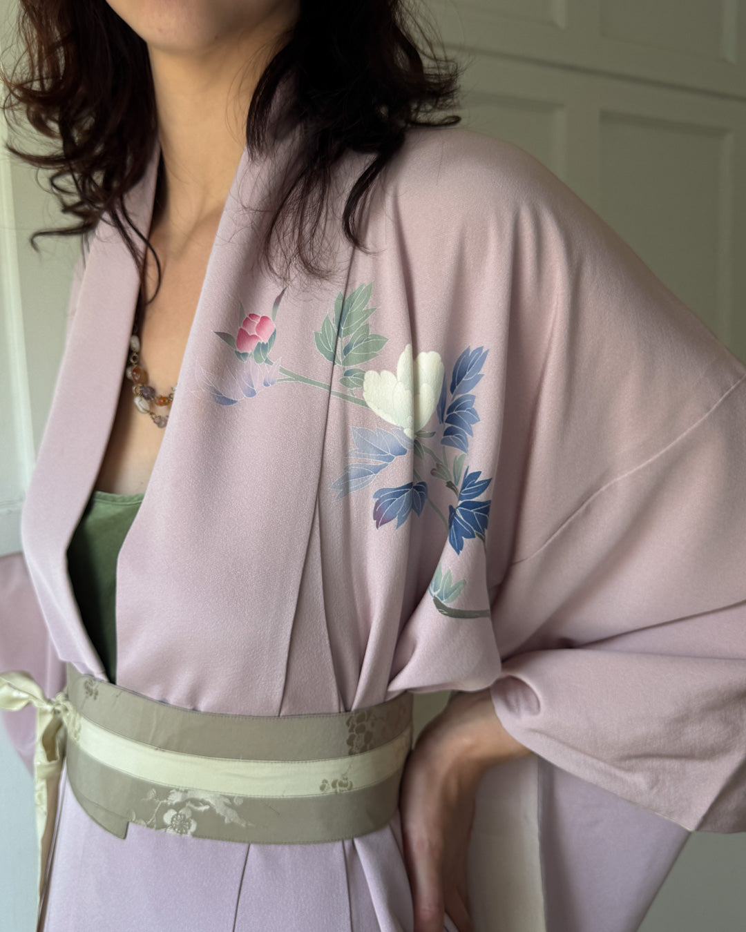 Ombre Silk Poppy Print Kimono | S-L