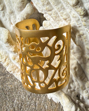 Wide Gold Cuff Bracelet