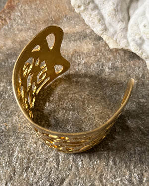 Wide Gold Cuff Bracelet