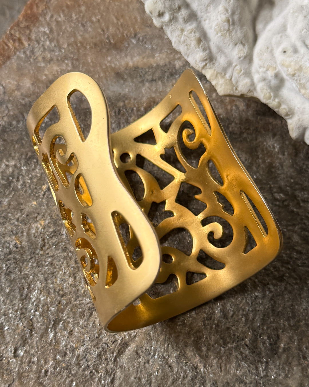Wide Gold Cuff Bracelet