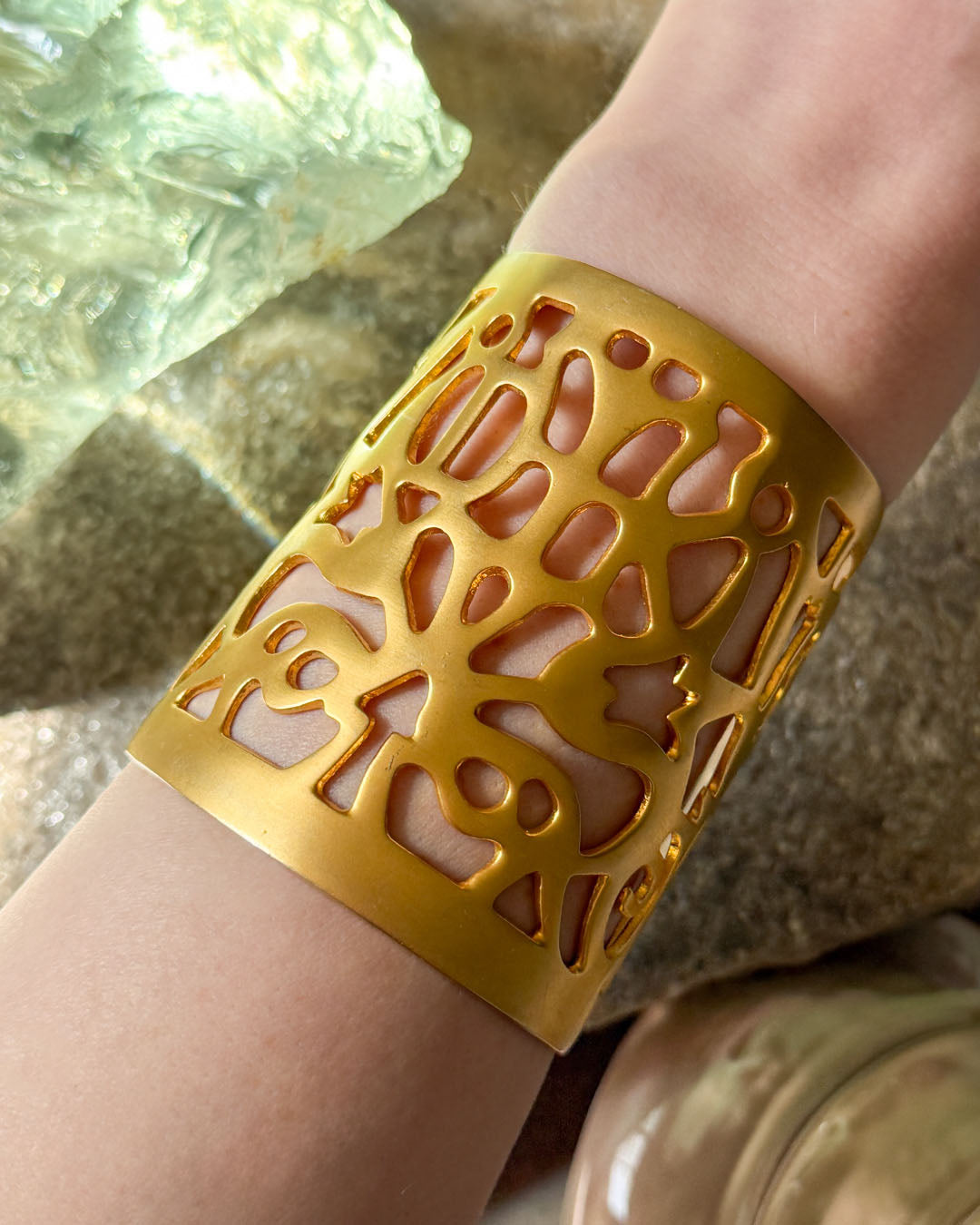 Wide Gold Cuff Bracelet