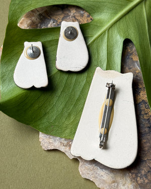 80s Cat Brooch & Earrings Set