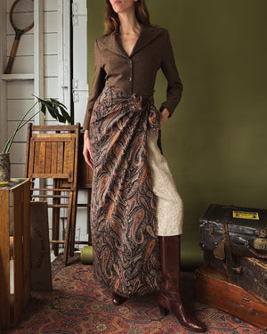 70s Liberty Paisley Wool Challis Scarf