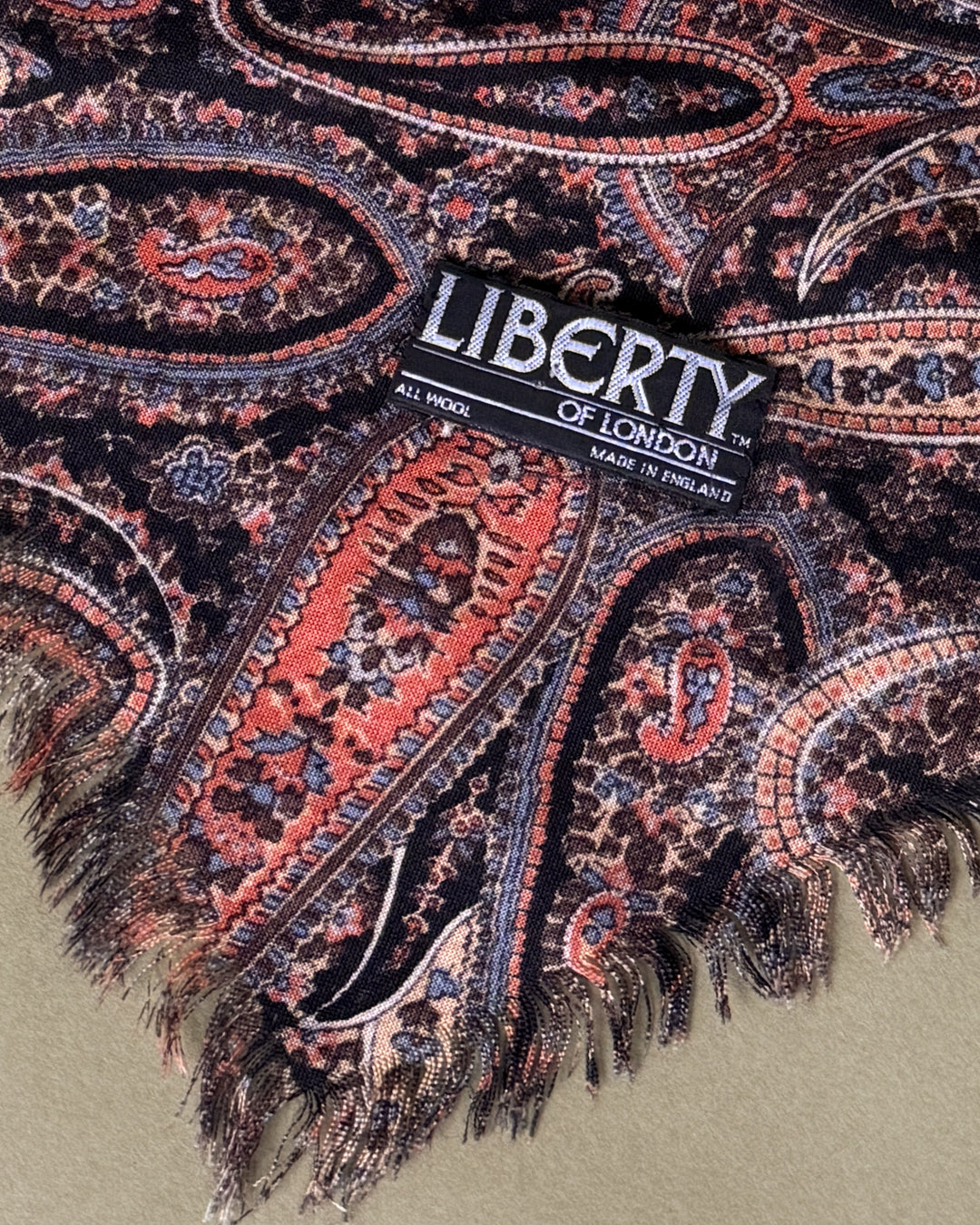 70s Liberty Paisley Wool Challis Scarf