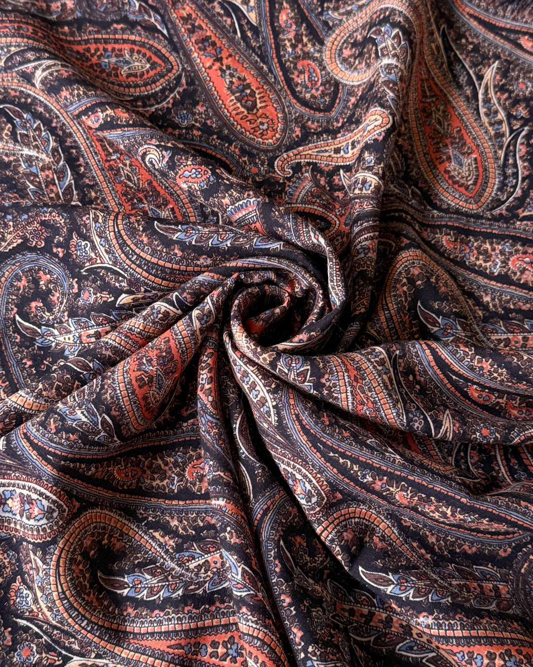 70s Liberty Paisley Wool Challis Scarf