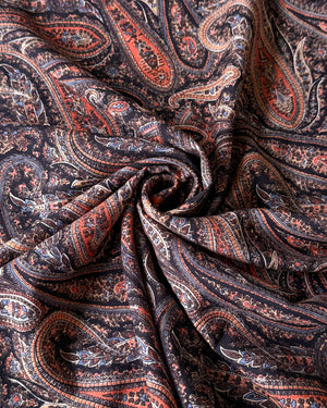 70s Liberty Paisley Wool Challis Scarf