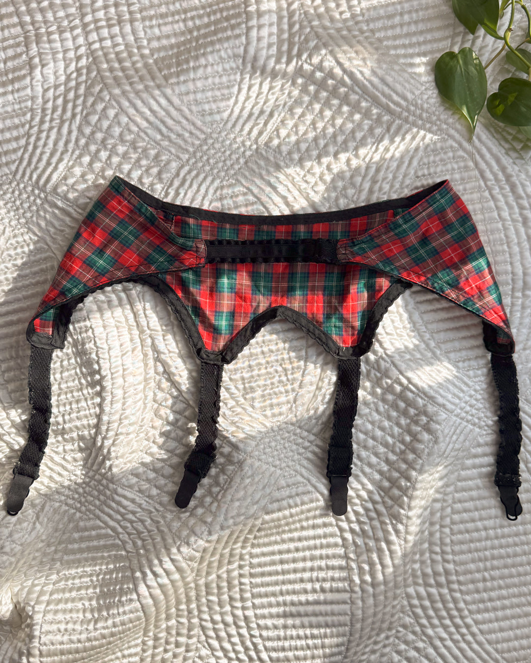 60s Tartan Garter Belt - Lucky Vintage 60s Tartan Garter Belt - Lucky Vintage