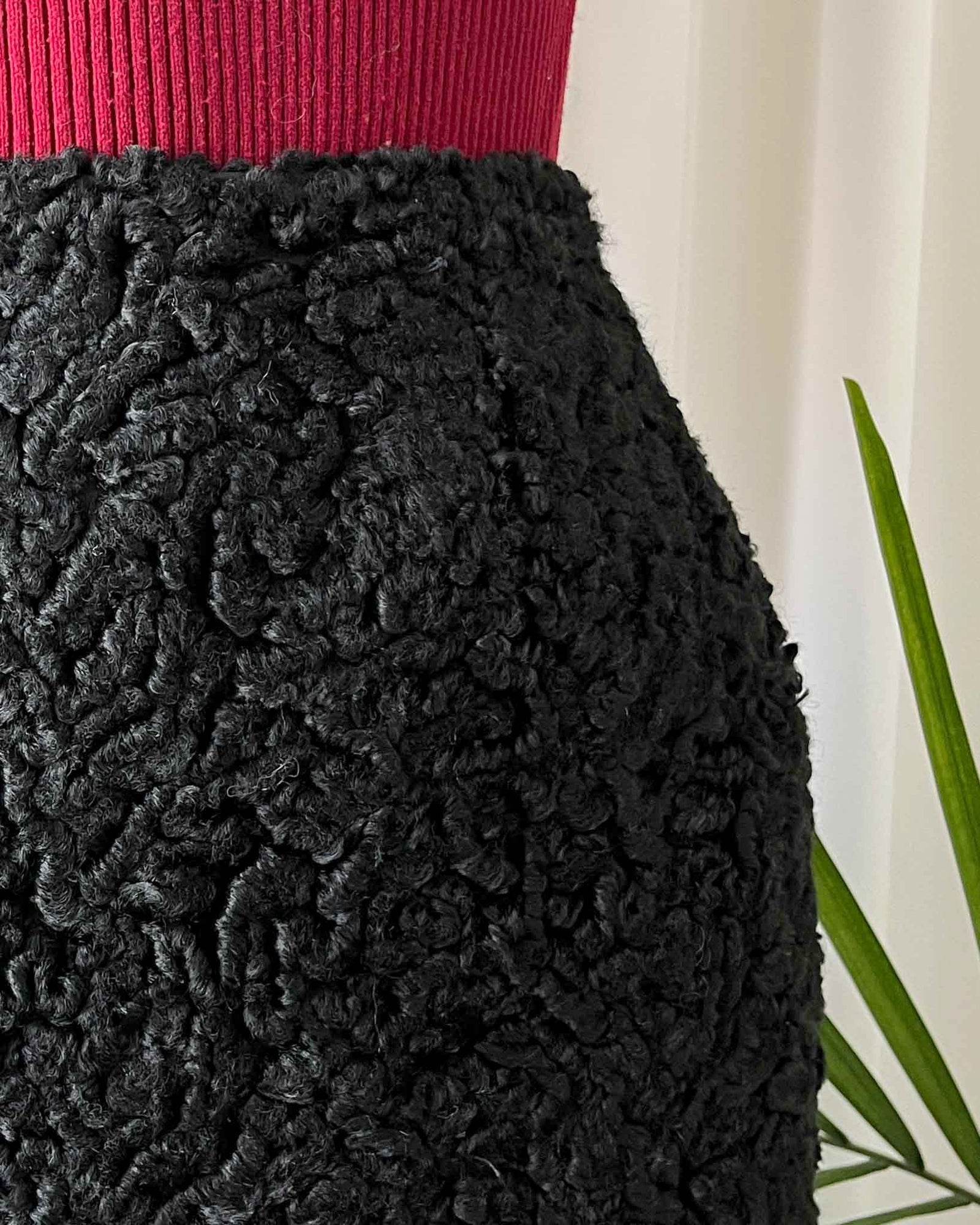 00s Prada Faux Astrakahn Mini Skirt | XS